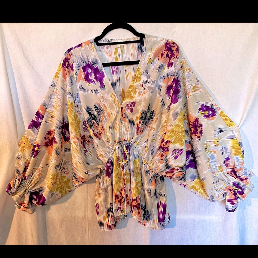 Entro oversized drawstring waist Blouse size M